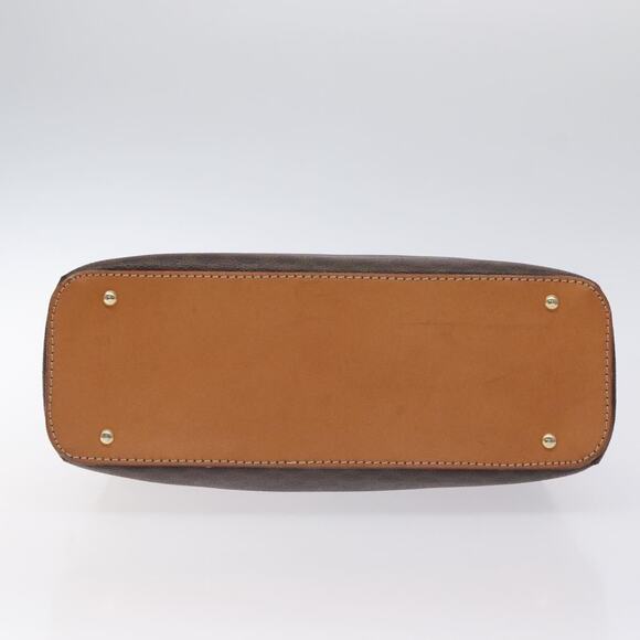 CELINE Macadam Canvas Hand Bag Pvc Leather Brown Gold - Picture 9 of 12